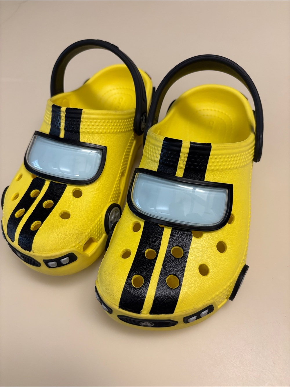 CROCS Kids Yellow and Black Racing Stripe Clogs